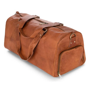 Sac de voyage de haute qualité pour hommes de haute qualité en cuir pleine fleur fermeture à glissière bagages fabriqués à la main avec compartiment à chaussures - Product Image 2