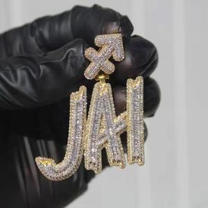 Colgante de diamante de moissanita con letras personalizadas, Joyería de diamantes de cadera, colgantes de moda, dijes para fiestas, regalos - Product Image 4