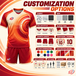 Conjunto Completo de Fútbol Juvenil, Jersey y Pantalones Cortos Sunset Radar, Personalizado para Club, Entrenamiento y Partido, Secado Rápido, 100% Poliéster Sublimado - Product Image 3