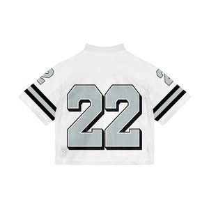 Maillots de fan de football américain de conception personnalisée de qualité supérieure blancs légers 100% tissu de polyester maillot de sublimation à séchage rapide - Product Image 2