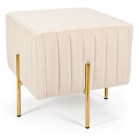 Taburete Otomano Inflable Portátil Moderno con Tela de Lana de Cordero y Estructura Metálica para Sala de Estar y Comedor, Muebles para el Hogar