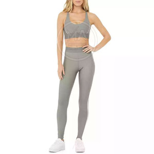 ชุดโยคะสำหรับผู้หญิงแบบไร้ตะเข็บผ้าสแปนเด็กซ์/ โพลีเอสเตอร์น้ำหนักเบาแบบยืดหยุ่นแห้งเร็ว - Product Image 1