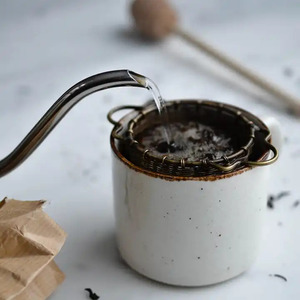 Double Sided Handle Antique Gold <b>Loose</b> Leaf <b>Tea</b> Infuser Handwoven Brass <b>Tea</b> <b>Strainer</b> for Kitchenware Tools Handmade - Product Image 2