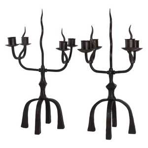 Set of 2 Decorative Iron <b>Candelabra</b> <b>Black</b> Finish Eco-Friendly Handmade for Wedding & Christmas Party Living Room Interior Decor - Product Image 1