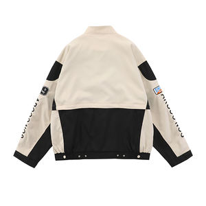 Veste bomber en coton 100% grande taille, vente en gros OEM, personnalisable avec broderie sur toute la surface, veste de moto vintage pour homme, veste de course - Product Image 5