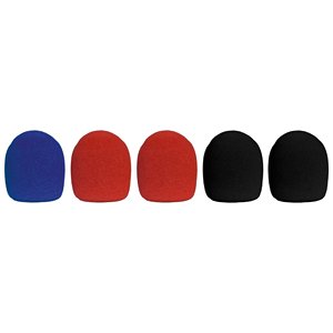 5 Esponjas de Micrófono Surtidas en Rojo, Azul y Negro, Cubierta de Espuma Antiviento para Micrófono, para Uso en Estudio de Grabación - Product Image 1