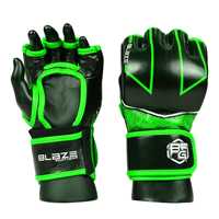 Gants de sport MMA en cuir véritable haute performance pour l'entraînement, le grappling, le punching, le karaté, le kickboxing, le taekwondo, le sparring BLAZE