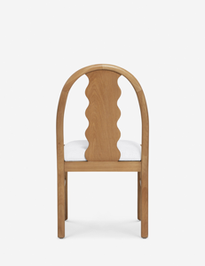 Silla de comedor de madera con respaldo curvo y asiento tapizado - Product Image 4