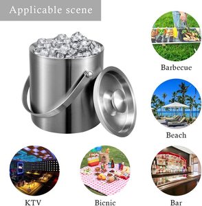 Coctelera de 700ml con logotipo de color de varias capacidades personalizada directa, cubo de hielo de 1500ml, productos de barra de acero inoxidable - Product Image 3