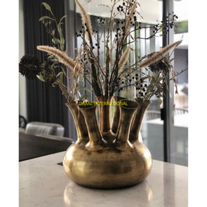 Ensemble de vases de luxe en métal martelé doré Pots de fleurs décoratifs faits à la main moderne bureau à domicile hôtel Table pièce maîtresse cadeau de mariage - Product Image 4