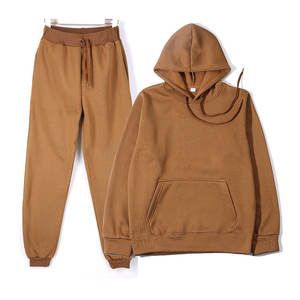 Men's Tracksuit Jogger Sportswear Casual Sweatshirts Sweatpants Set Streetwear Pullover Solid Color <b>Fleece</b> <b>Hoodie</b> Sports Suit - Product Image 1