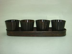 Bandeja con 4 decoraciones de maceta para suministros de jardín doméstico productos inteligentes para el hogar maceta de decoración con bandeja Lawn House Blacony - Product Image 6