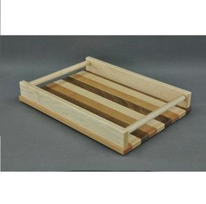 Bandeja de servir de madera natural con aspecto elegante para el hogar, hotel, desayuno, té, café, refrigerios, bandeja de presentación, decoración para comedor y sala de estar - Product Image 3