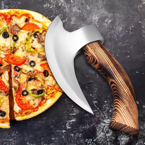 Premium Quality Customizable ODM OEM Handmade <b>Viking</b> Pizza Cutting <b>Axe</b> Carbon Steel Pizza Cutter <b>Axe</b> With Leather Sheath - Product Image 1