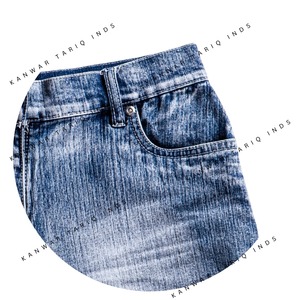 Custom Men's 100% Denim <b>Jeans</b> Pants for Spring Autumn Casual <b>Work</b> Shorts Embroidered Technics Elastic Waist Manufacturer Direct - Product Image 3