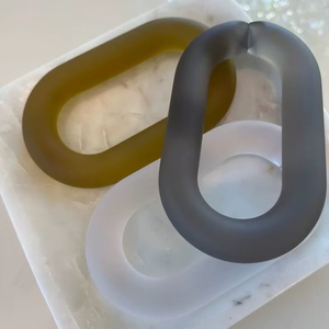 Résine grand lien Vintage Style Couleur Mélange Collier Punk Évider Grand Chunky Rond Long Acrylique Résine Lien Chaîne art mural - Product Image 1