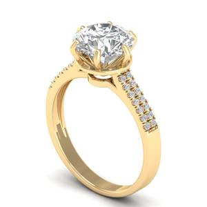 Anillos de Compromiso Solitario de Diamante Cultivado en Laboratorio CVD de Corte Redondo de 2.8 Quilates, Oro Sólido de 14K Personalizable REYES, Joyería Fina para Mujer - Product Image 2