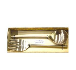 Outils à salade en métal faits à la main, ensemble cuillère et fourchette de service au design unique, personnalisable et à prix économique - Product Image 2