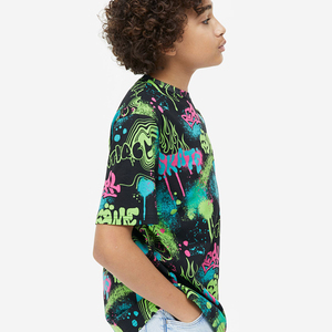 Vintage Print New Boys Cotton O-Neck T-Shirts Classical Casual Kids Clothing Knitted Fabric - Product Image 4