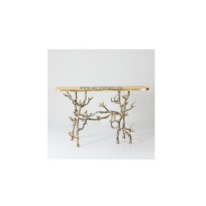 Papillon Design Table Basse Verre Dessus Métal Plaqué Or Cadre Table Centrale Moderne Nouvelle Arrivée Salon Meubles Fournisseur - Product Image 3