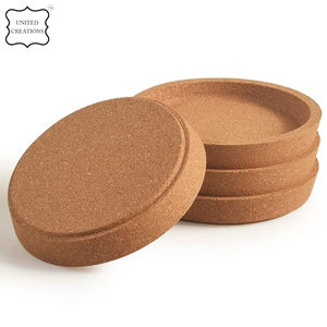 Dessous de verre en bois extra épais avec liège Tampons de table PC réutilisables Conception personnalisée Blancs de style classique - Product Image 2