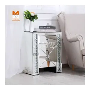 Popular Competitive Mirrored Bedside Table with Doors and Drawers for Sale