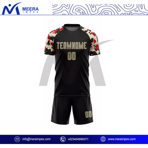 Uniforme de football avec logo personnalisé, maillot de football par sublimation couleur noir et rouge, dernier design, uniforme de football de marque - Product Image 3
