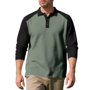 Camiseta Polo Casual para Hombre, con Botones, Colores Surtidos, Cuello Camisero, Holgada, Transpirable, de Manga Larga - Product Image 1