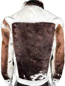 RTS 1 quantité minimale de commande vestes en cuir avec broderie en poil de vache Veste d'hiver en cuir véritable pour hommes de qualité supérieure - Product Image 4