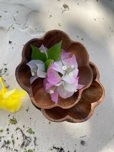 Flower Shape <b>Ceramic</b> Dog Food <b>Serving</b> <b>Bowl</b> Japanese Style Wooden Salad <b>Bowl</b> Wholesale Rates for Multiple Uses Multiple Dough - Product Image 4