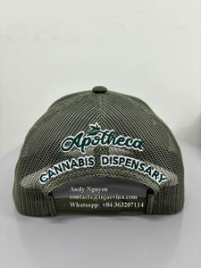 Chapeaux de camionneur unisexe à profil moyen 6 panneaux Casquettes de sport en maille de coton Logo brodé en 3D personnalisé à la mode pour l'extérieur OEM Vietnam - Product Image 4