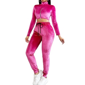 Conjunto de Dos Piezas de Chándal de Terciopelo con Logotipo Personalizado para Otoño e Invierno, Conjunto de Sudadera con Capucha para Mujer, Conjunto de Dos Piezas, Chándal 2026 - Product Image 2