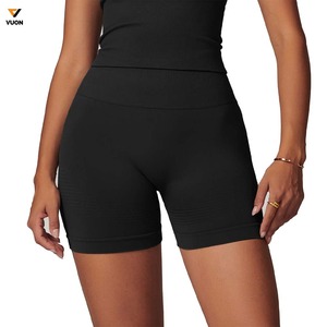 Pantalones cortos de gimnasio para mujer con logotipo personalizado, recién llegados, sin costuras, transpirables, estilo Formal, pantalones cortos de entrenamiento con glúteos - Product Image 4