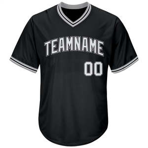 Camiseta de béisbol personalizada por sublimación OEM al por mayor, uniforme con cuello en V para hombre, conjunto de ropa deportiva de talla grande, diseño liso en blanco - Product Image 2