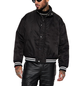 Blouson bombardier de baseball personnalisé universitaire brodé matelassé pour hommes 100% polyester veste en satin pour hommes - Product Image 1