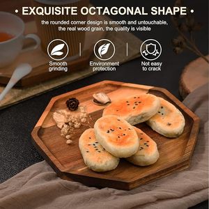 Juego de 3 bandejas hexagonales de madera hechas a mano con acabado rústico para mesa de centro y organizador de accesorios para el hogar a bajo precio - Product Image 4