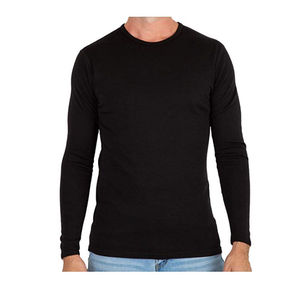 เสื้อกันความร้อนแขนยาวสำหรับผู้ชายเสื้อยืดคอกลมธรรมดาสำหรับ100% กำหนดเอง - Product Image 5