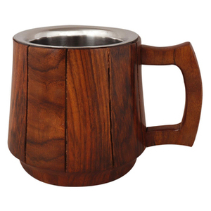 Eco-Friendly Wine <b>Cups</b> and Mugs Wood and <b>Stainless</b> <b>Steel</b> Hotelware Viking Drinking Beer and Coffee Mugs at Competitive Price - Product Image 1