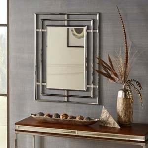 Miroir mural en métal Design fait main en laiton AK avec miroir mural moderne unique fini argent pour article de décoration de salon/hôtel - Product Image 1