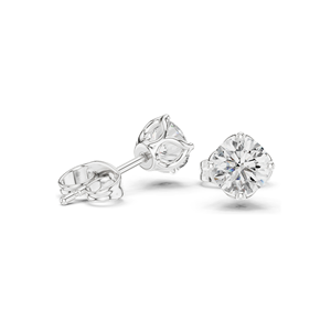 ต่างหูเพชรแล็บ 1 กะรัต คุณภาพ VVS-VS ความใส EF  ทอง 18KT, 14KT, 10KT และเงิน 925  ทองชมพู, ทองเหลือง, ทองขาว และมอสซาไนต์ - Product Image 6