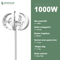 SMARAAD 1000W blanc lanterne éolienne générateur contrôleur US Stock 12V 24V Vertical aimant Permanent efficace énergie éolienne
