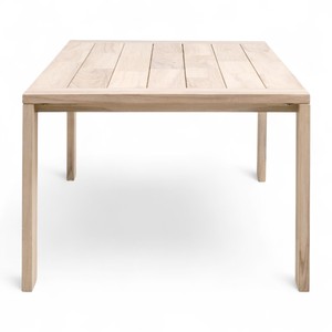 Mesa de comedor de madera de teca maciza gris claro rústico elegante grande 8-10 asientos mesas superiores de listones de madera personalizables muebles de Patio - Product Image 3