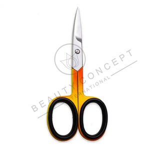 Ciseaux à cuticules en acier inoxydable pour enlever les peaux mortes, coupe-cuticules pour ongles Ciseaux de manucure à poignée colorée Beauté - Product Image 1