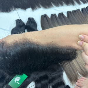 Peluca Frontal de encaje de pelo crudo vietnamita de alta calidad de 8 - 32 pulgadas, encaje HD de textura recta para mujeres negras sin procesar con tamaño de gorra - Product Image 4