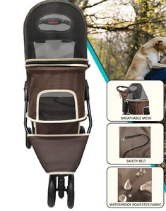 Cochecito para perros mediano y pequeño, cochecito plegable para mascotas, cochecito para cachorros y gatitos, con cesta de almacenamiento, a precio de fábrica, a la venta al por mayor - Product Image 2