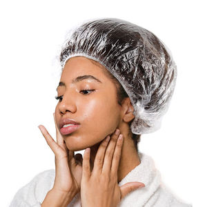 Gorro de ducha de Spa transparente desechable Extra grande personalizado, 100 Uds., capa de peluquería impermeable para mujeres y bebés para baños - Product Image 6