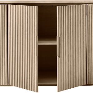 Meuble TV moderne en bois, buffet de rangement pour salon avec portes cannelées, console - Product Image 5
