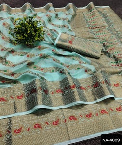 Diseñador indio paquistaní Salwar Kameez Bollywood vestido de fiesta traje de boda y Festival desgaste Banarasi seda suave Saree - Product Image 1