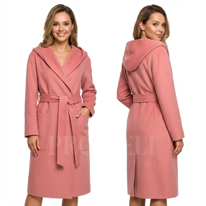 Abrigo Largo con Capucha de Lana de Primera Calidad, Informal y Formal, con Cinturón, Abrigo Cálido de Invierno para Mujer, Ropa Exterior de Lana y Cachemira - Product Image 2