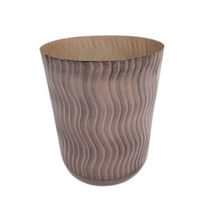 Juego de 2 macetas redondas de hierro, maceta decorativa de tamaño pequeño de Color madera verde oscuro para decoración de jardín y exterior - Product Image 3